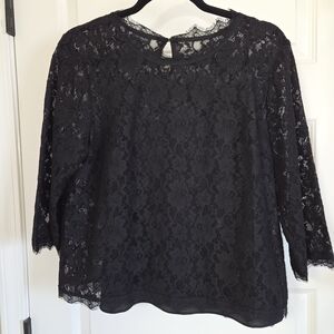 Talbots Black Lace Blouse